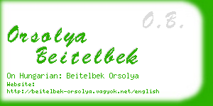 orsolya beitelbek business card